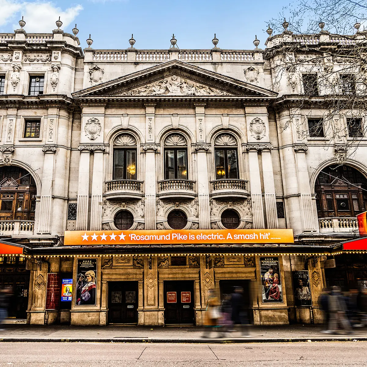 Wyndham's Theatre exterior with Inter Alia